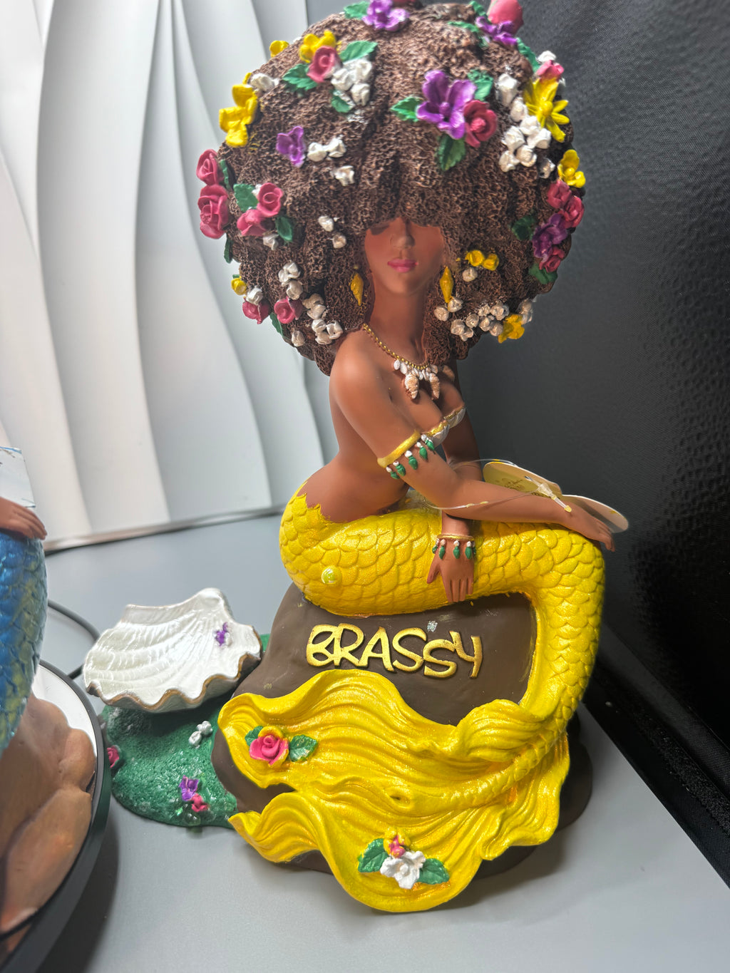 Oshún Brassy | Made to Order Black Mermaid Statue