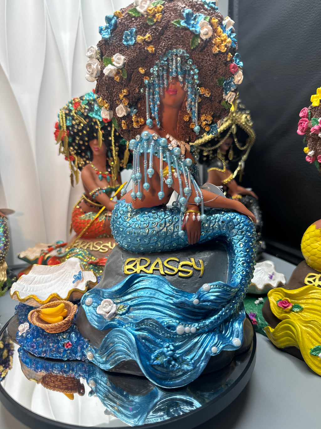 Yemoja Brassy | Made to Order Black Mermaid Statue