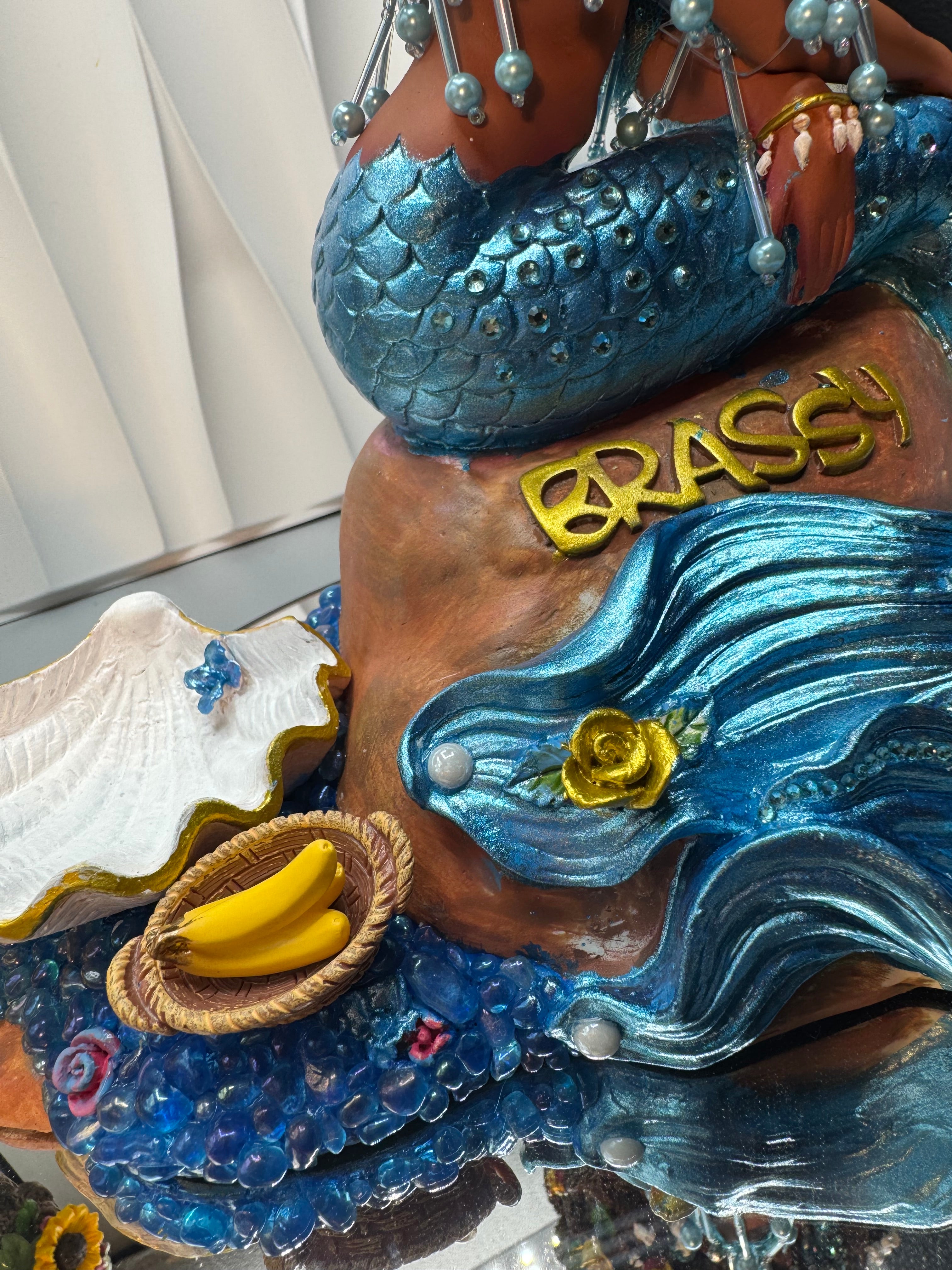 Yemoja Brassy | Made to Order Black Mermaid Statue