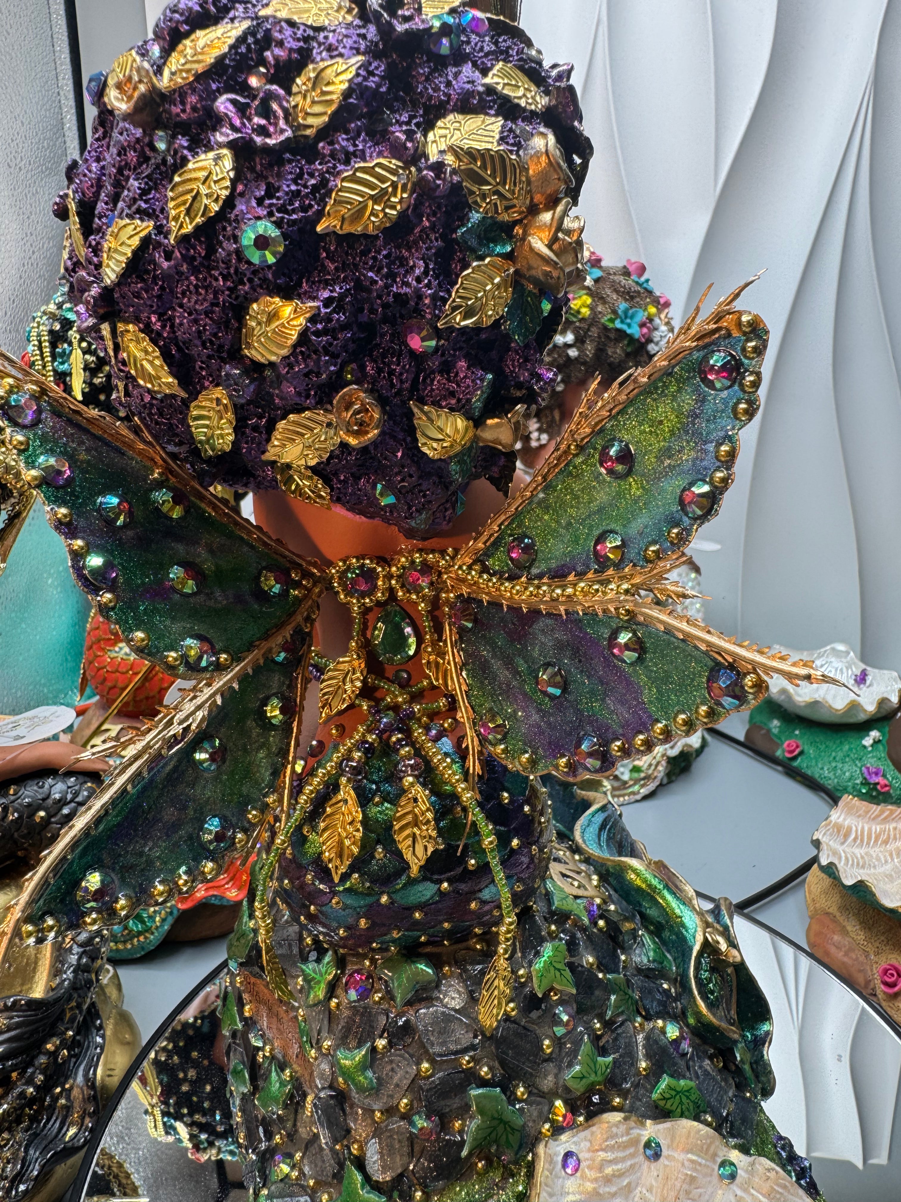 Becoming Peacock Brassy | One~of~a~Kind Black Mermaid Statue