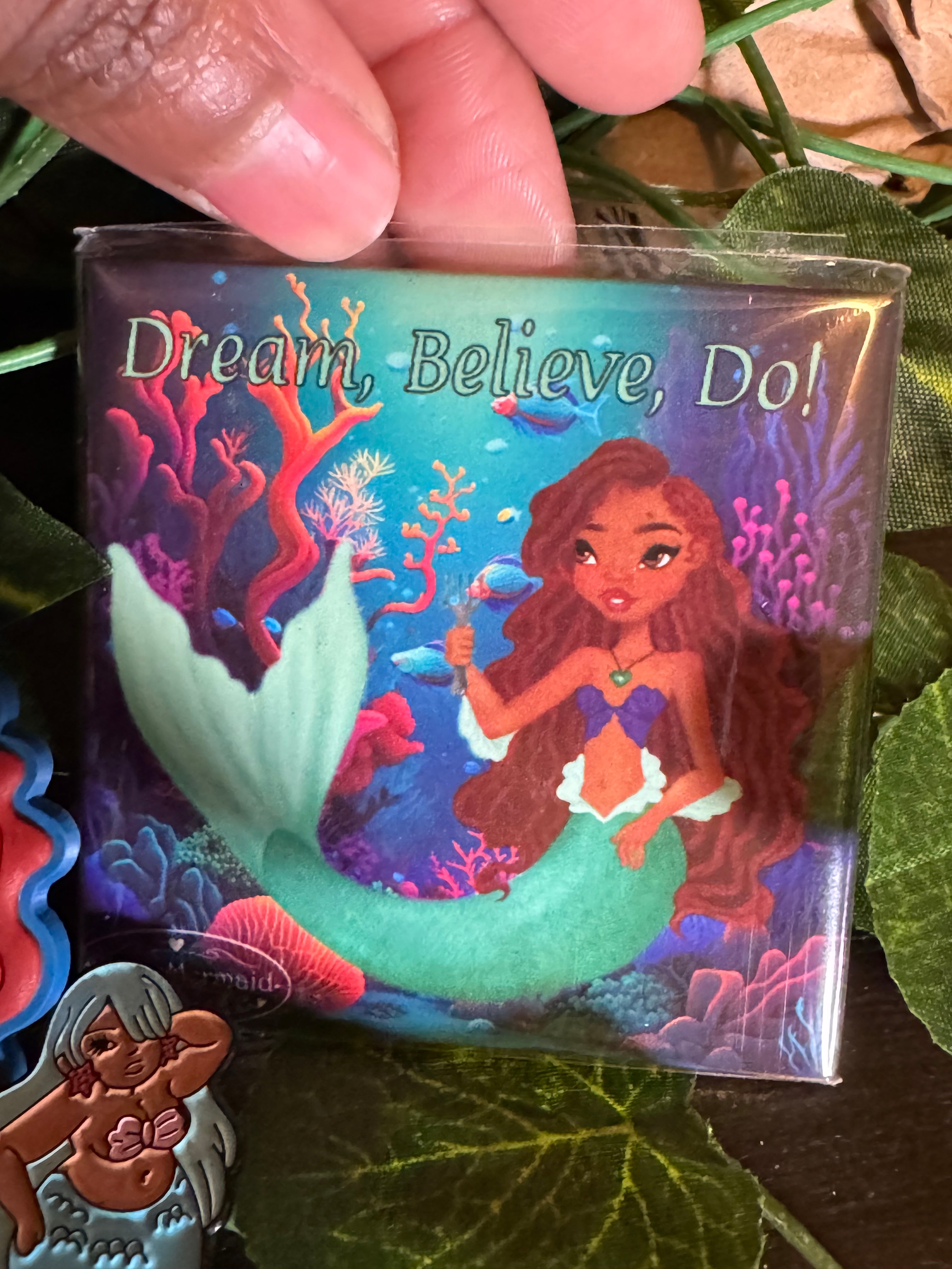 Mermaid Accessory Bundle | Keychain, Pin, Magnet & Hanging Charm Set | Black Mermaid Gift