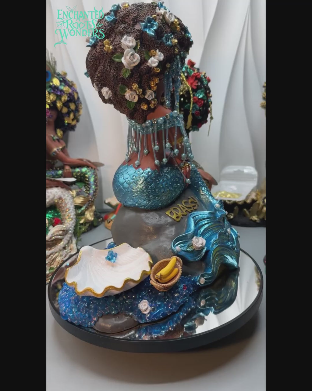 Yemoja Brassy | Made to Order Black Mermaid Statue