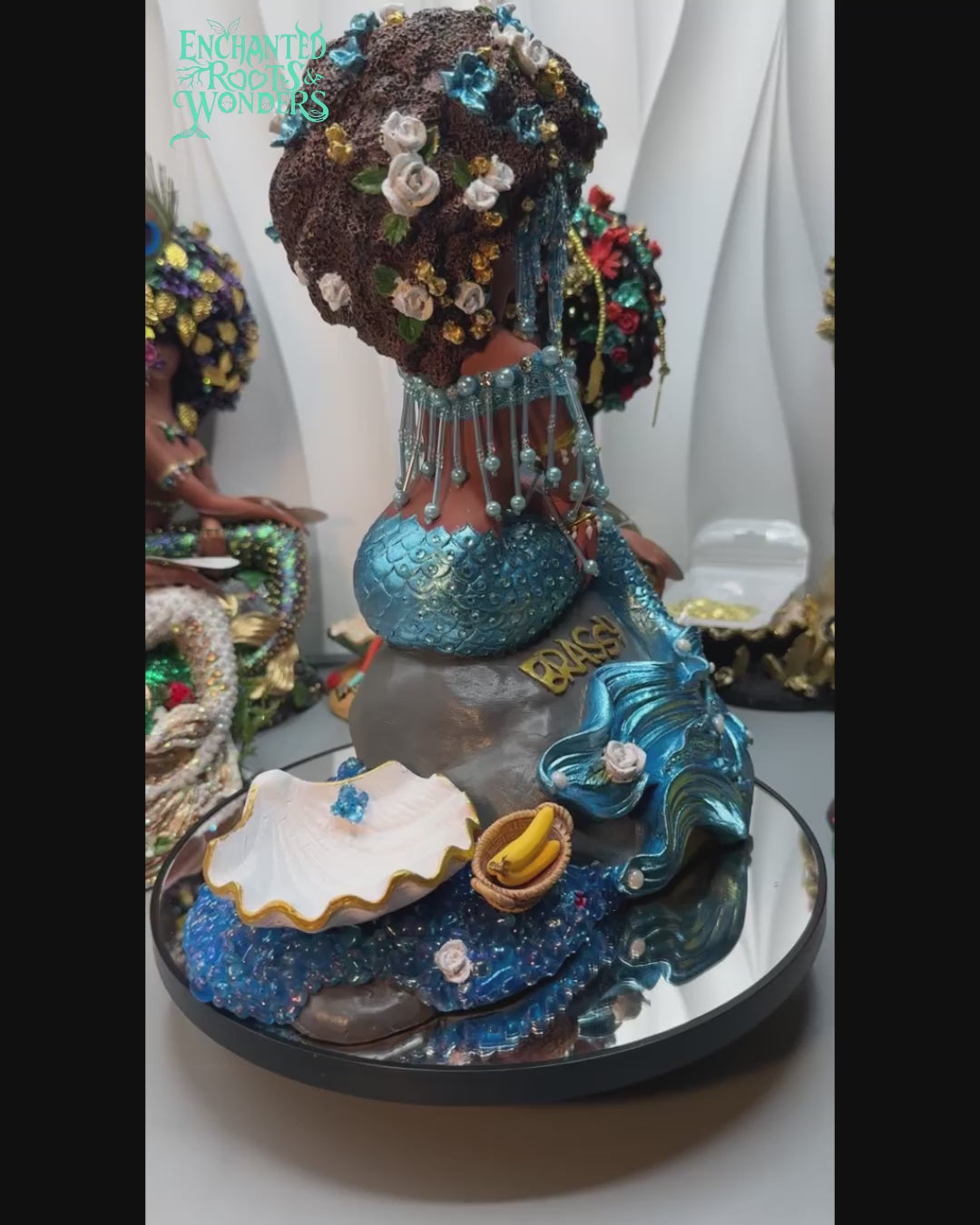 Yemoja Brassy | Made to Order Black Mermaid Statue