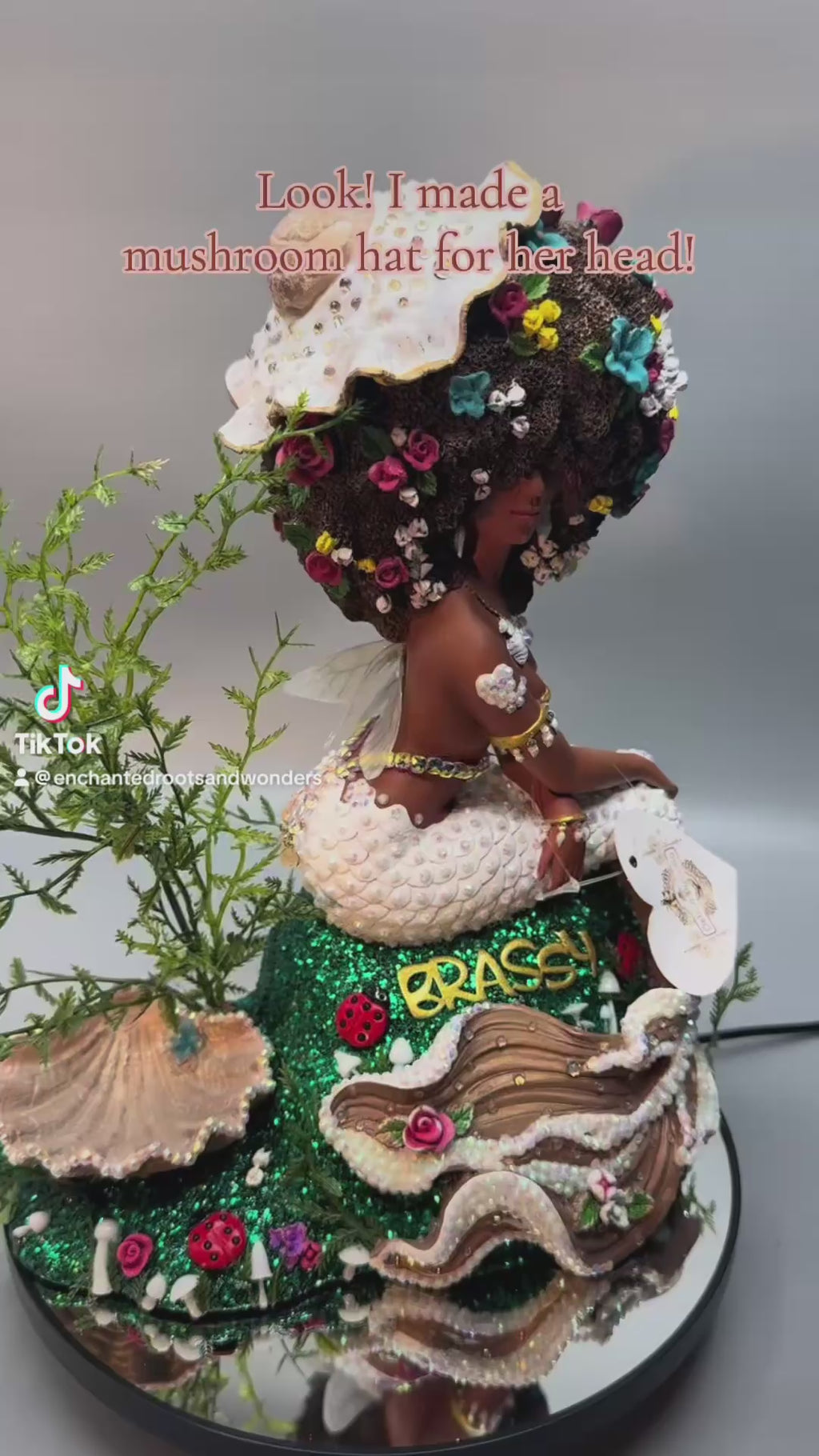 Becoming Mushroom Brassy | One~of~a~Kind Black Mermaid Statue