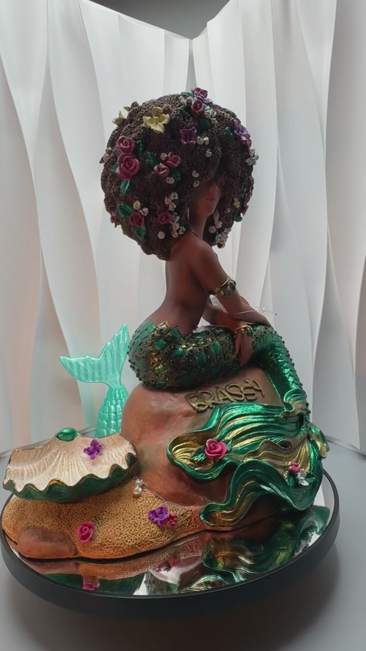 Becoming Mihira | One~of~a~Kind Black Mermaid Statue